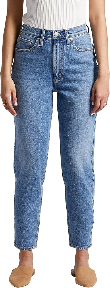 Silver Jeans Co. Women's High Rise Tapered Leg Mom Jean | Amazon (US)
