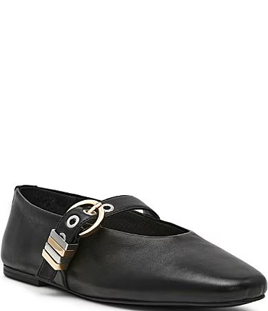 Steve Madden Lucia Leather Buckle Hardware Mary Jane Ballet Flats - 8.5 | Dillard's
