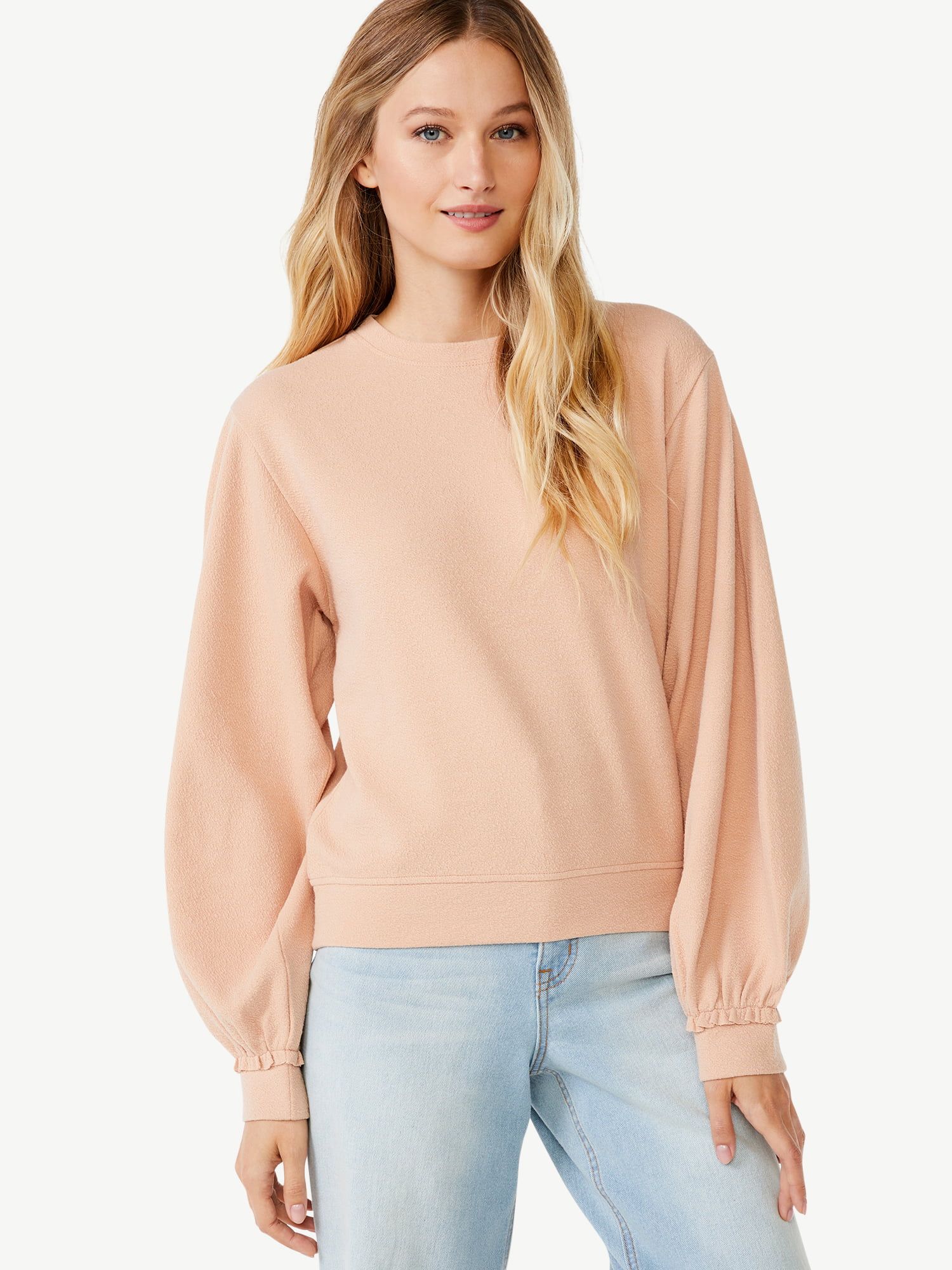 Scoop Women's Long Balloon Sleeve Sweatshirt | Walmart (US)