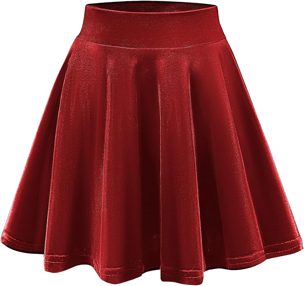 Urban CoCo Women's Vintage Velvet Stretchy Mini Flared Skater Skirt | Amazon (US)