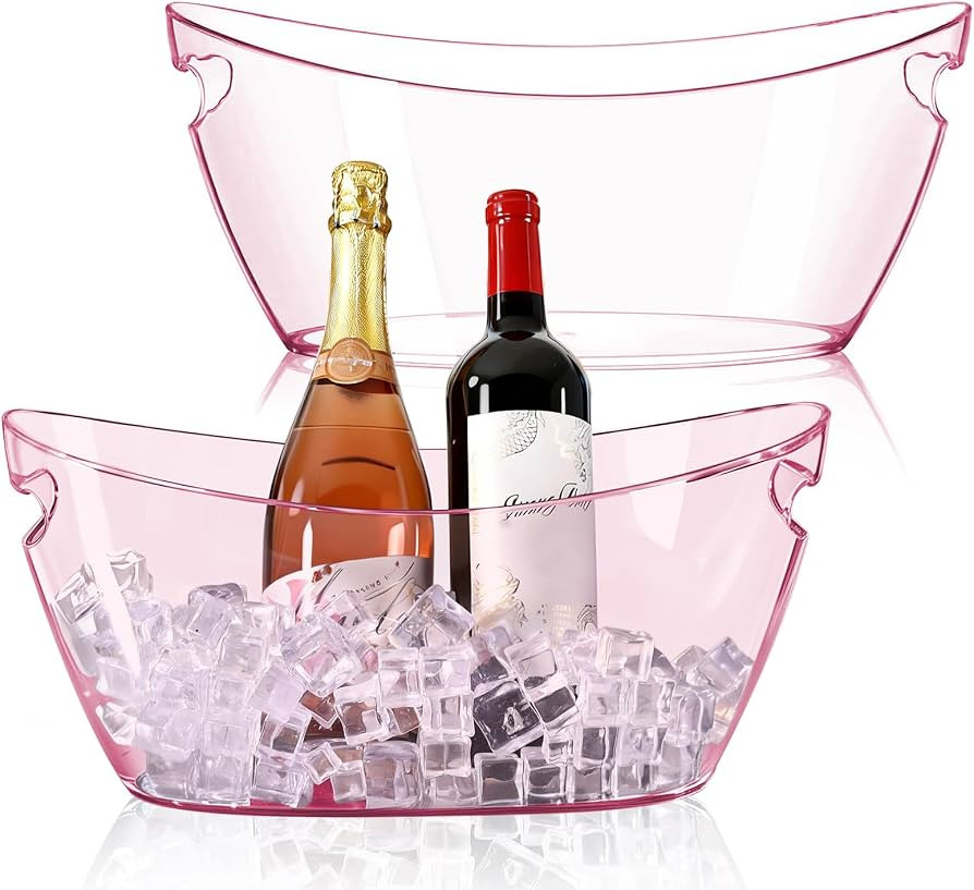 Ice Buckets for Parties, 2 PCS Acrylic Champagne Beverage Drinks Buckets Tub for Cocktail Bar, Lo... | Amazon (US)