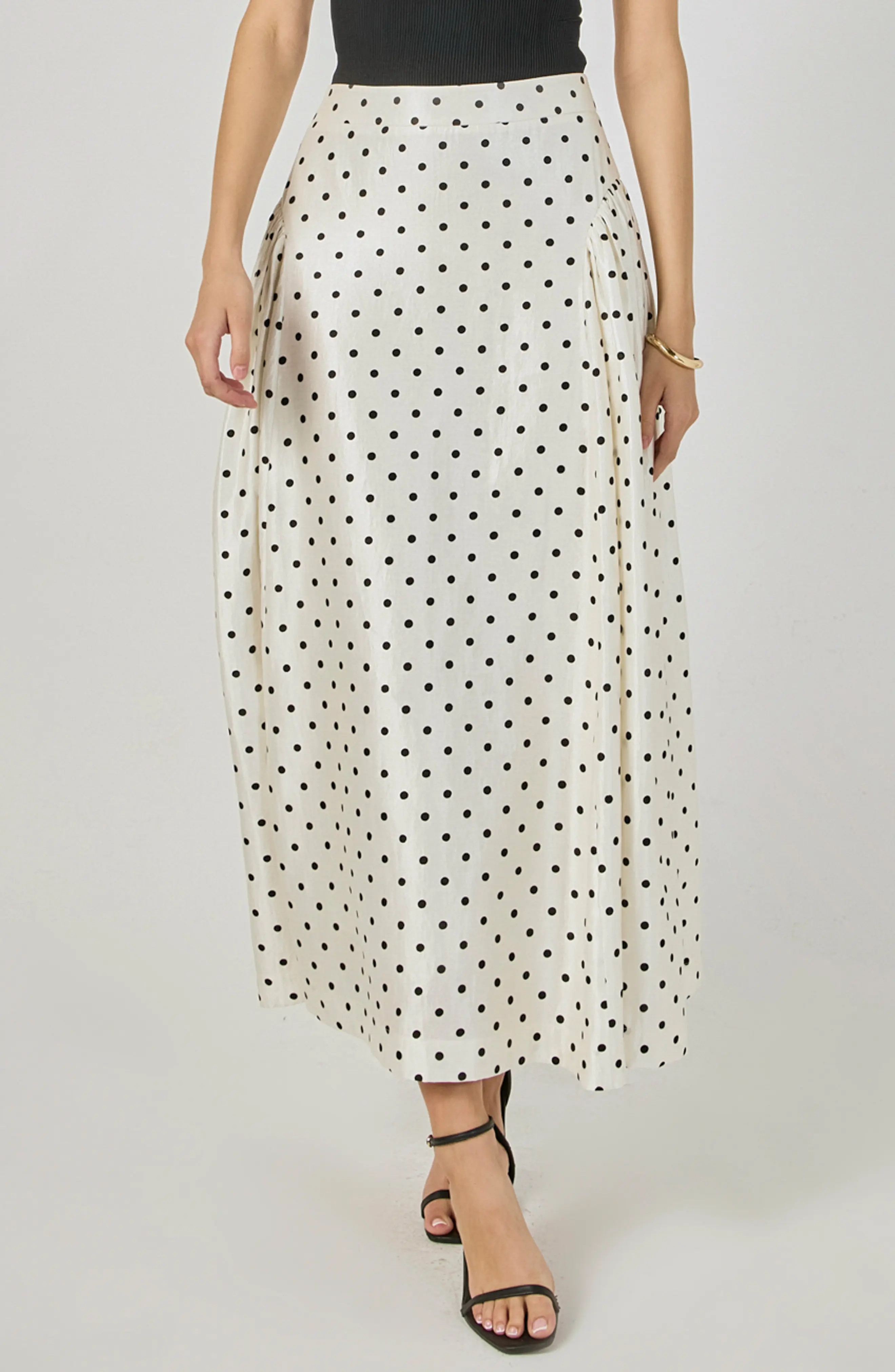 Endless Rose Polka Dot Maxi Skirt in Off White at Nordstrom, Size X-Small | Nordstrom