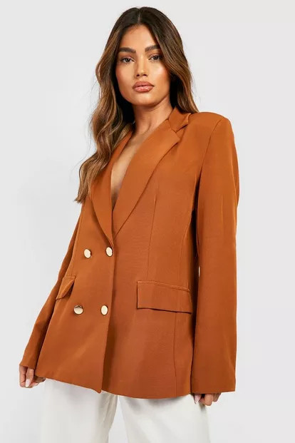 Double Breasted Button Front Blazer | Boohoo.com (US & CA)