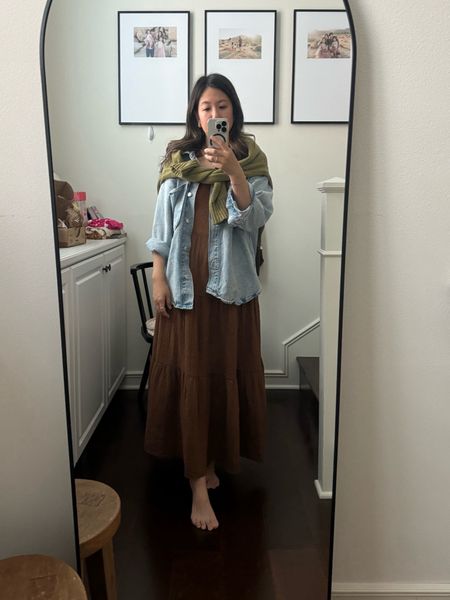 I seem to always be wearing some form of skirt and jean overshirt. If it works it works. 

(Old) Rylee and Cru dress (size S harbor style linked diff print) for reference as they have other prints 

size S olive Henley (code available)
Jean overshirt size XS

#LTKfindsunder100 #LTKSeasonal #LTKfindsunder50