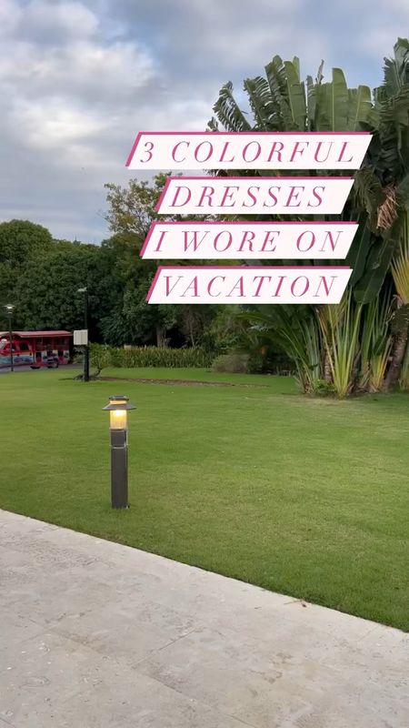 Colorful vacation Dresses // all non-maternity 
1. Pink - size small 
2. Blue - size small
3. Multi - sized up to medium 

pregnancy style, resort wear, summer dress 

#LTKstyletip #LTKSeasonal #LTKbump