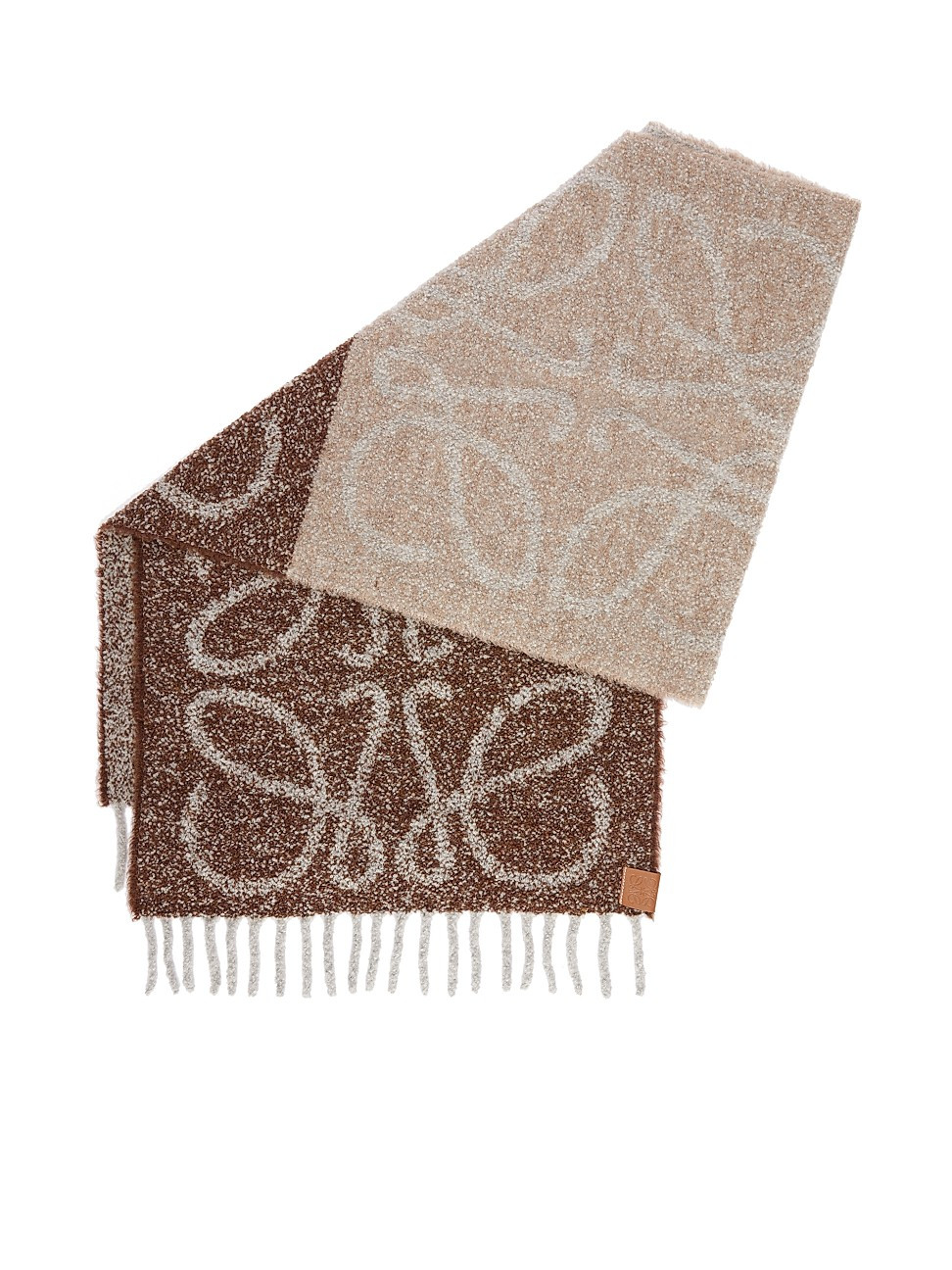 Men's Anagram Logo Alpaca-Blend Scarf - Beige White | Saks Fifth Avenue