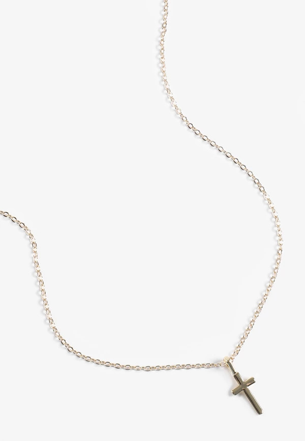 14k Gold Plated Cross Necklace | Maurices