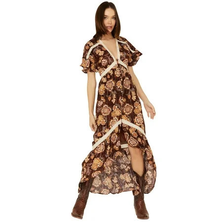 Shyanne Women s Short Sleeve Floral Print High-Low Maxi Dress - SWHO22D2 US | Walmart (US)