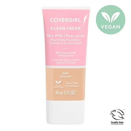 COVERGIRL Clean Fresh Skin Milk Clean Vegan Formula Medium 1 fl oz Lightweight Liquid Foundation | Walmart (US)