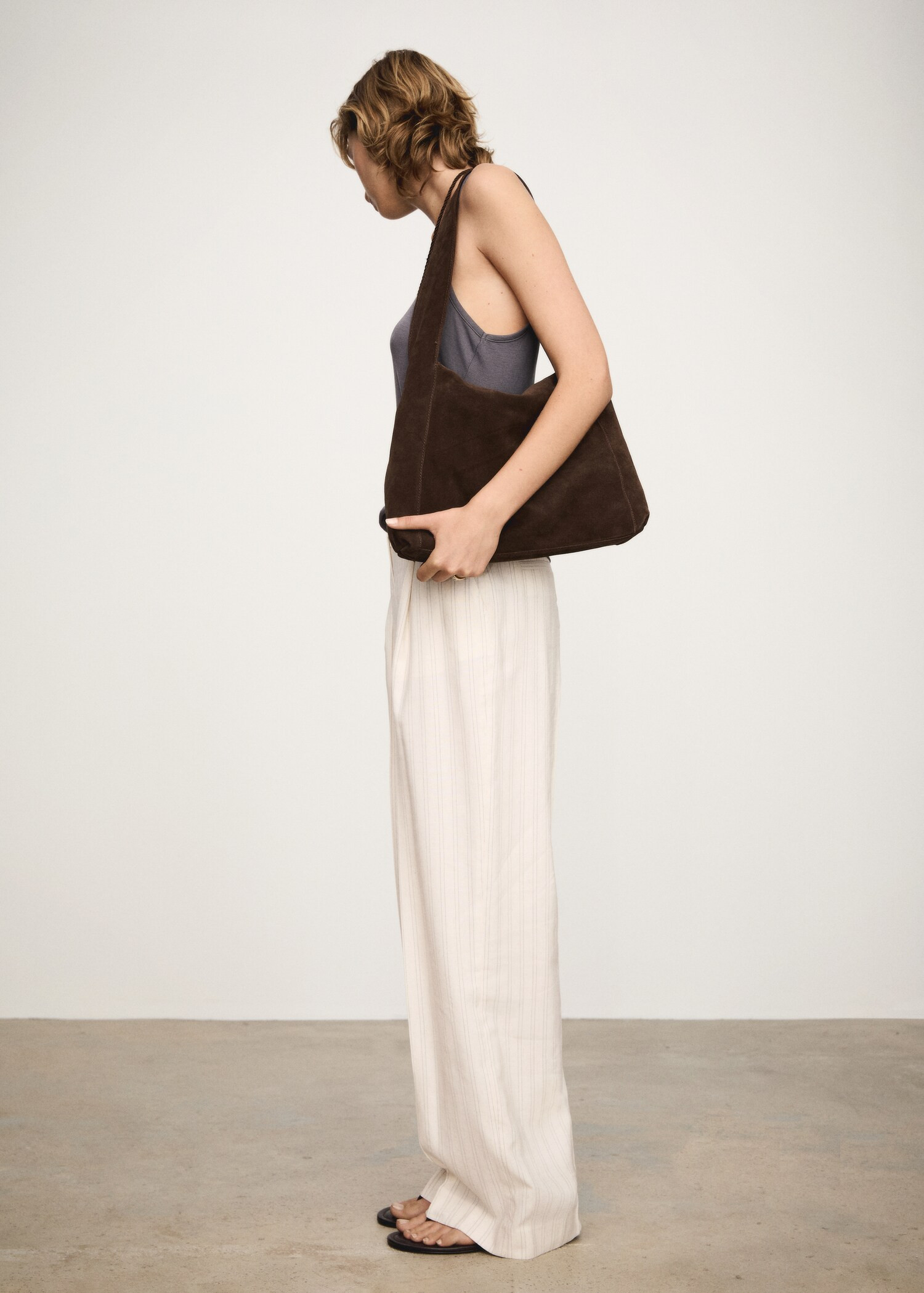 Straight striped pants - Woman | MANGO USA | MANGO (US)