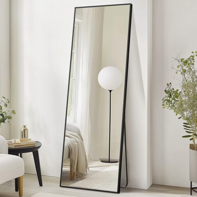 Lyngins 71"x26" Rectangle Full Length Mirror,Full Body Mirror Floor Standing Hanging or Leaning Wall,Wall Mirror for Bedroom,Living Room,Black | Target