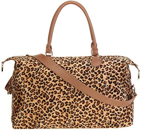 Leopard Weekender Bag Travel Duffle Bag For Women Large Cheetah Tote Shoulder Bag With Shoulder S... | Amazon (US)
