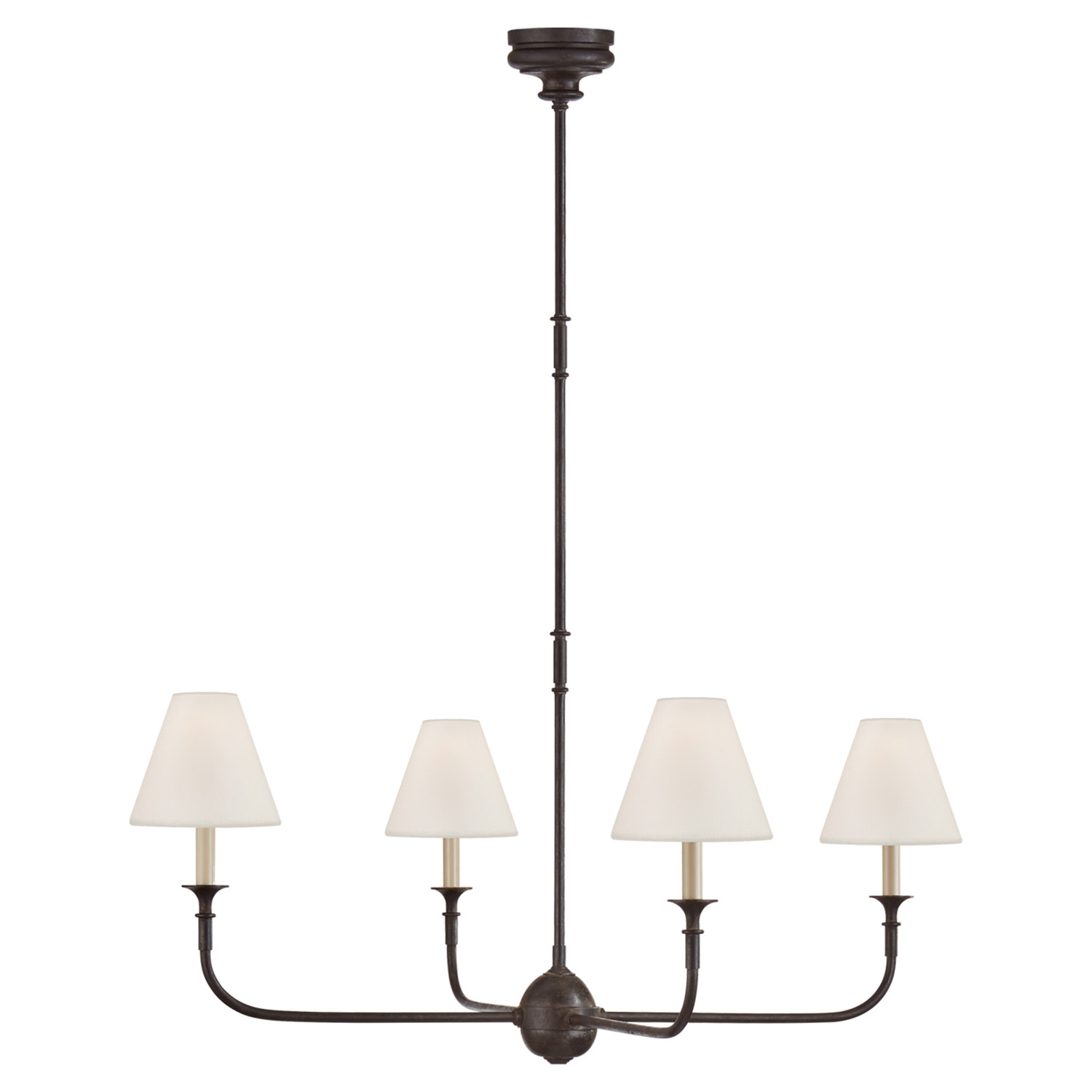 Visual Comfort Piaf Modern Classic Aged Iron Metal Chandelier - Large | Kathy Kuo Home