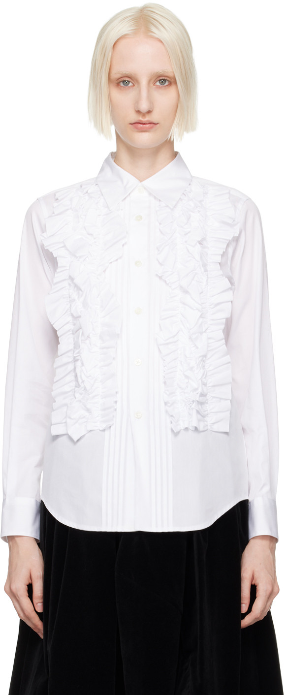Comme des Garçons Comme des Garçons White Ruffled Shirt | SSENSE
