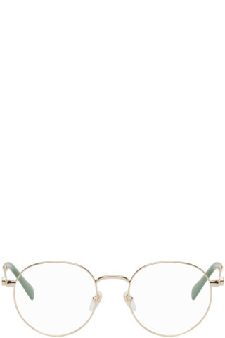 Gucci - Gold Mini Running Round Metal Glasses | SSENSE