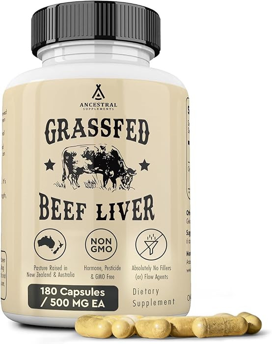 Ancestral Supplements Grass Fed Beef Liver 180 Capsules, Supports Energy Production, Detoxificati... | Amazon (US)