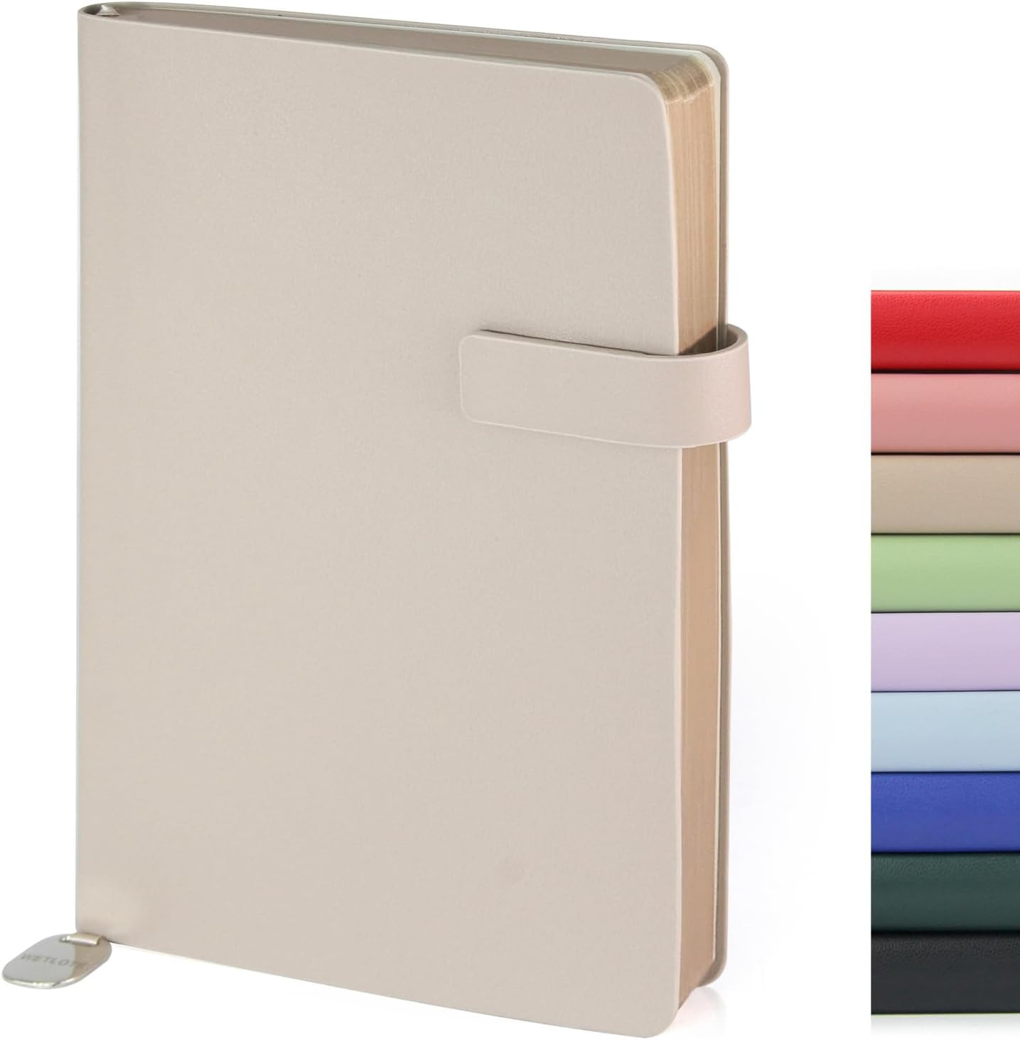 Soft Cover Leather Journal Notebook A5 Lined 212 Pages 5x8.25 Inches with Strap Closure Travel Work School Writing Journaling Notebooks for Women Men Gift Box Packaging Light Brown | Amazon (US)