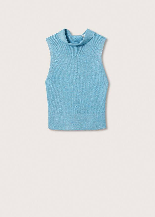 Lurex knitted top -  Women | Mango USA | MANGO (US)