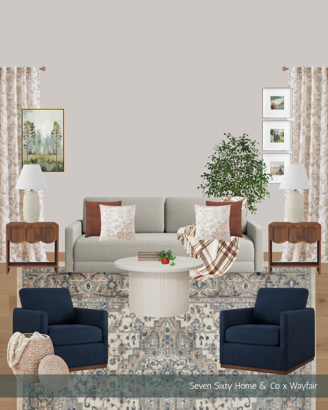 A timeless living room design featuring layered neutral seating, warm wood furniture, soft blue accent chairs, and classic patterned textiles. This space blends traditional and modern elements for a cozy, pulled-together look that works year-round. Ideal inspiration for a neutral living room, transitional home decor, classic interior styling, and everyday living room furniture ideas.

 

#LTKHome