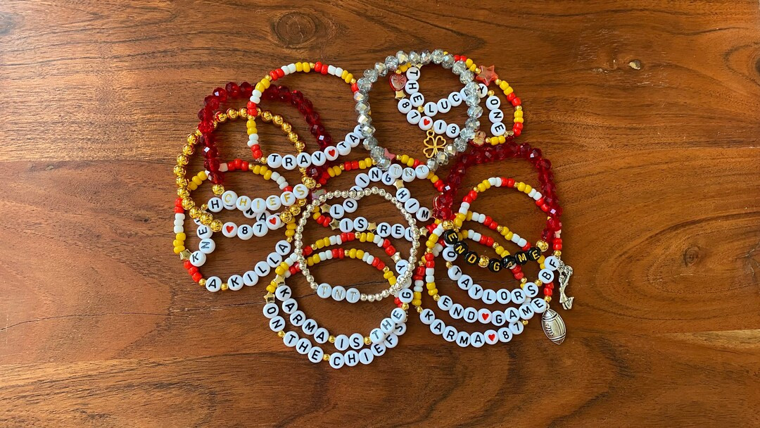 Kansas City Chiefs Friendship Bracelets Karma is the Guy / Superbowl / End Game / Go Taylors BF /... | Etsy (US)
