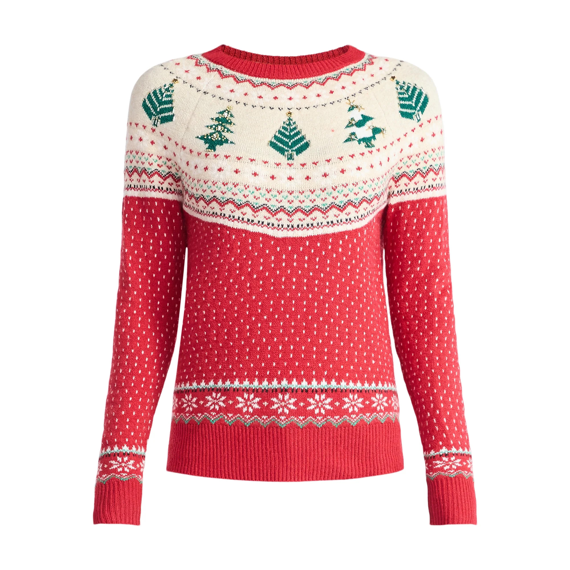 Holiday Time Women's and Women's Plus Pretty Christmas Sweater, Sizes XXS-3X | Walmart (US)