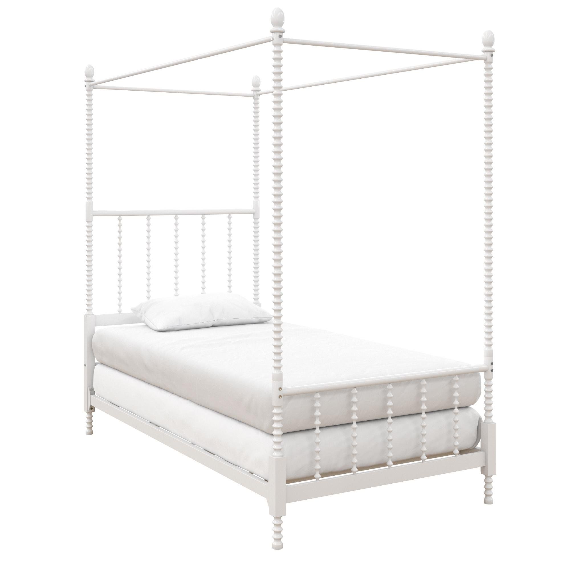 DHP Anika Metal Canopy Bed, Twin Size Frame, Bedroom Furniture, White | Walmart (US)