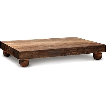 Amyhill Wood Pedestal Stand Kitchen Soap Tray Farmhouse Wooden Riser Stand for Kitchen Bathroom C... | Amazon (US)