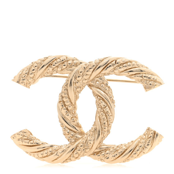 Metal CC Brooch Light Gold | FASHIONPHILE (US)