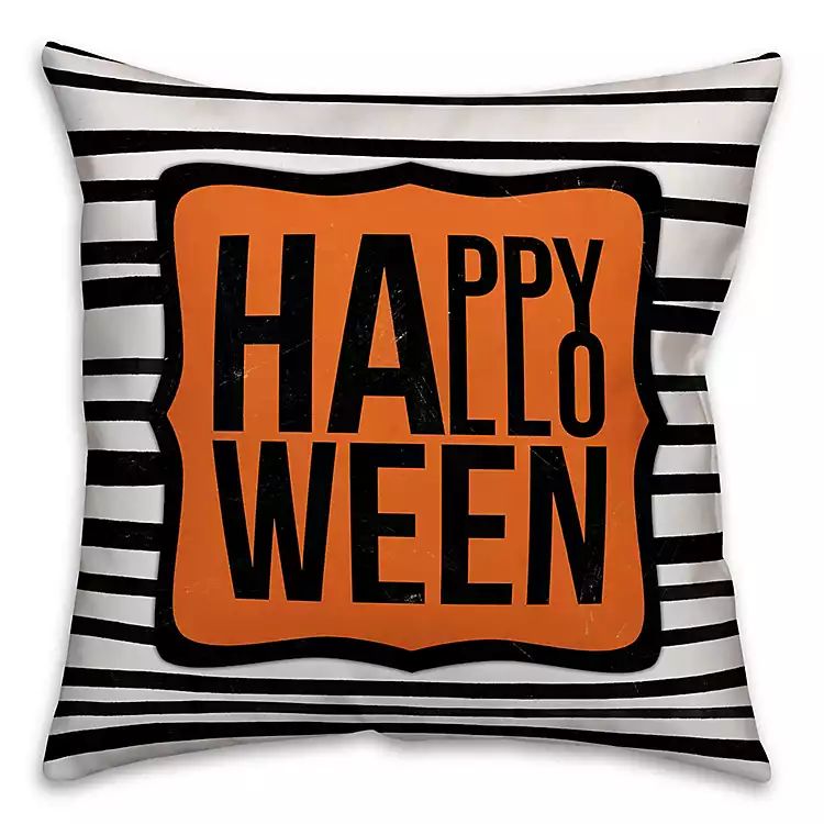 Striped Happy Halloween Outdoor Pillow | Kirkland's Home