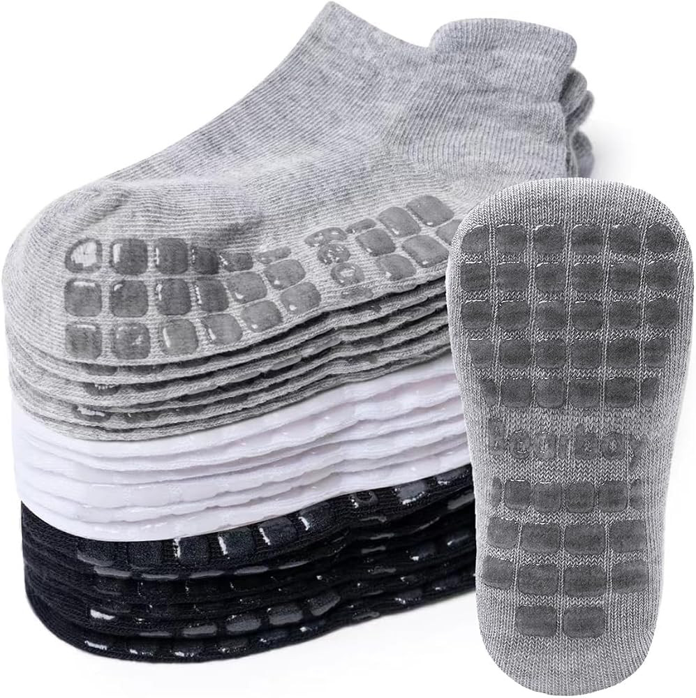 Baby Non Slip Ankle Socks with Grippers for 0 Months-7 Years Old Walking Socks | Amazon (US)