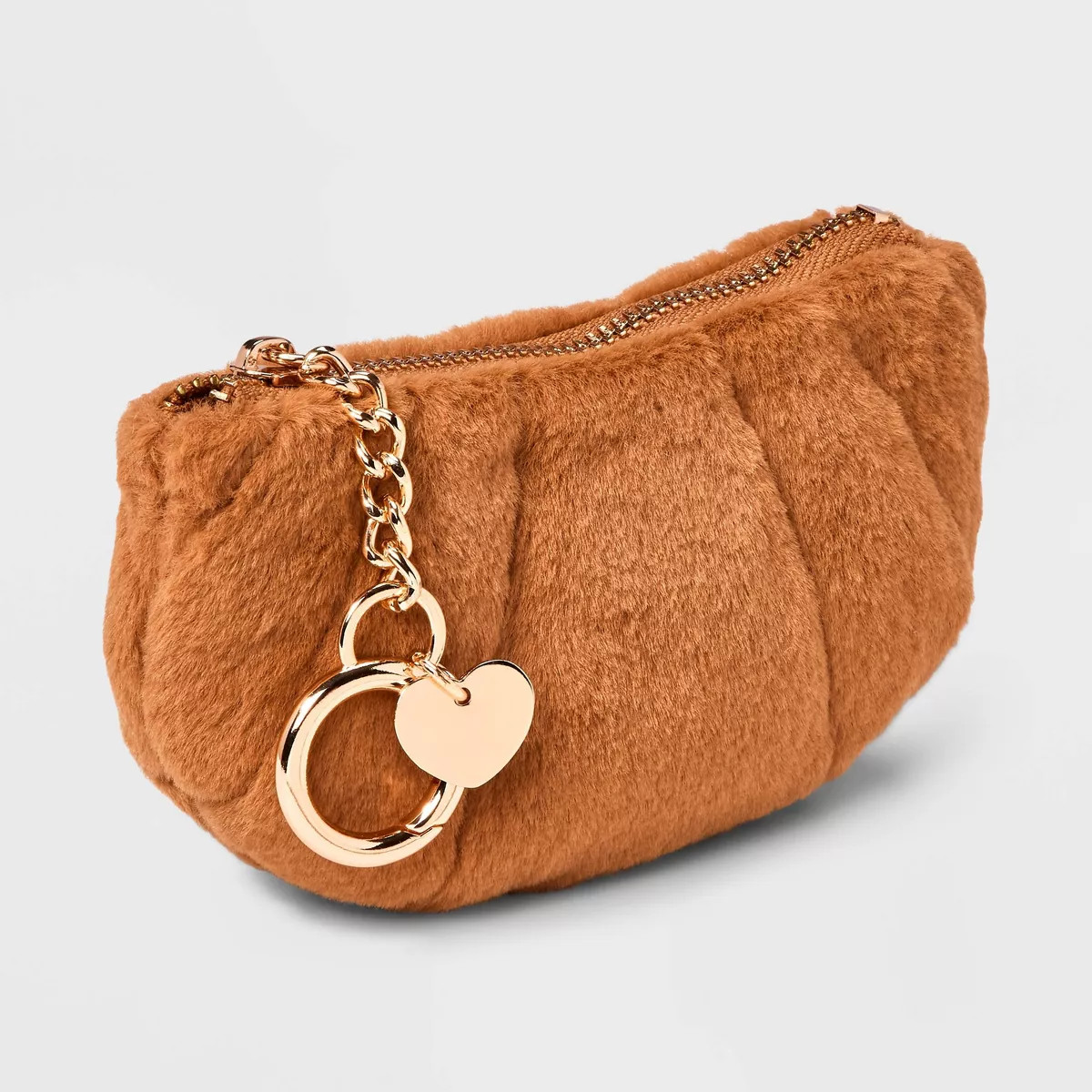Faux Fur Croissant Clip On Pouch - A New Day™ Brown | Target