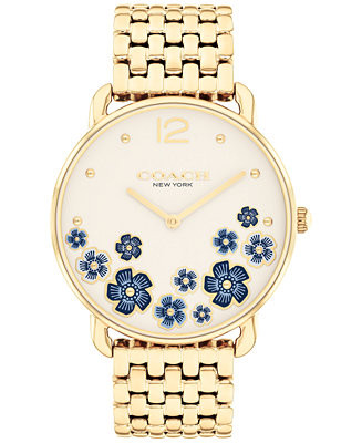 COACH Women's Elliot Gold-Tone Stainless Steel Bracelet Watch, 36mm - Macy's | Macy's