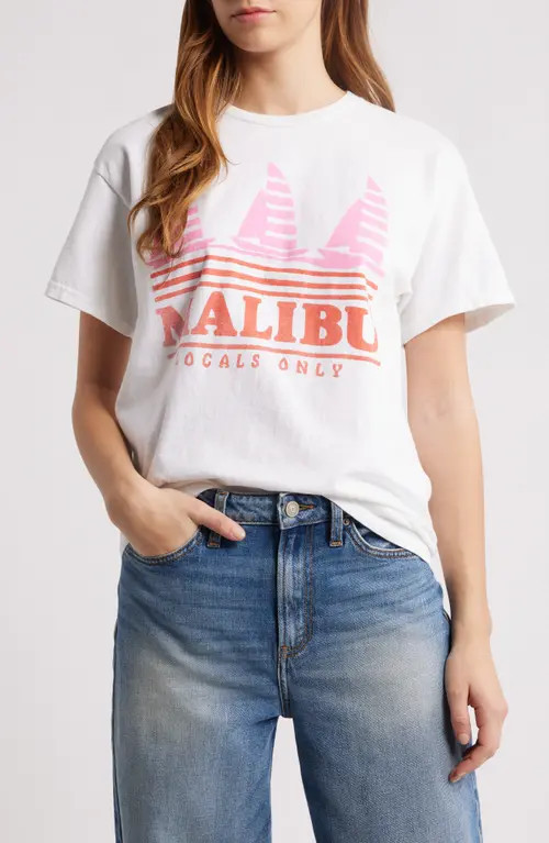 Junk Food Malibu Locals Only Cotton Graphic T-Shirt in White at Nordstrom, Size X-Small | Nordstrom