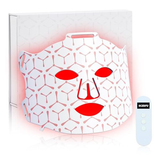 SCESFU Red Light Therapy for Face,Red Light Therapy, Portable Led Face Mask Light Therapy with Remote Light Face Mask with Timing Function, Red Light Therapy at Home | Amazon (US)