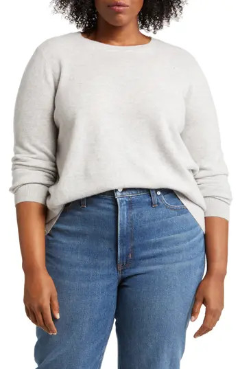 Nordstrom Cashmere Crewneck Sweater in Grey Light Heather at Nordstrom Rack, Size 2X | Nordstrom Rack