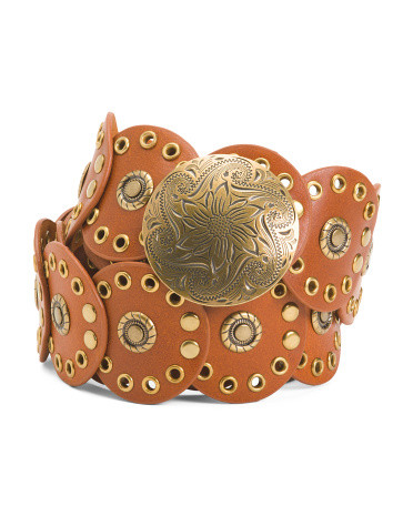 Western Leather Grommet Circle Belt | TJ Maxx