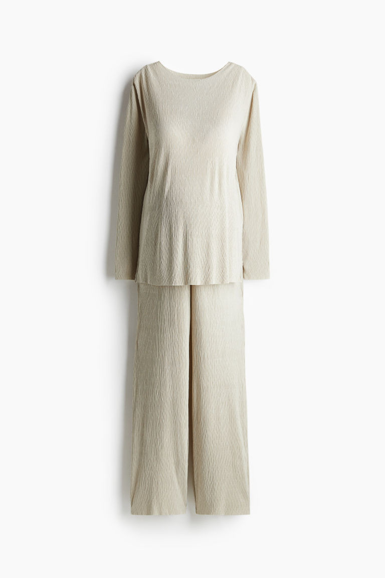 MAMA Before & After Crinkled Set - Light beige - Ladies | H&M US | H&M (US + CA)
