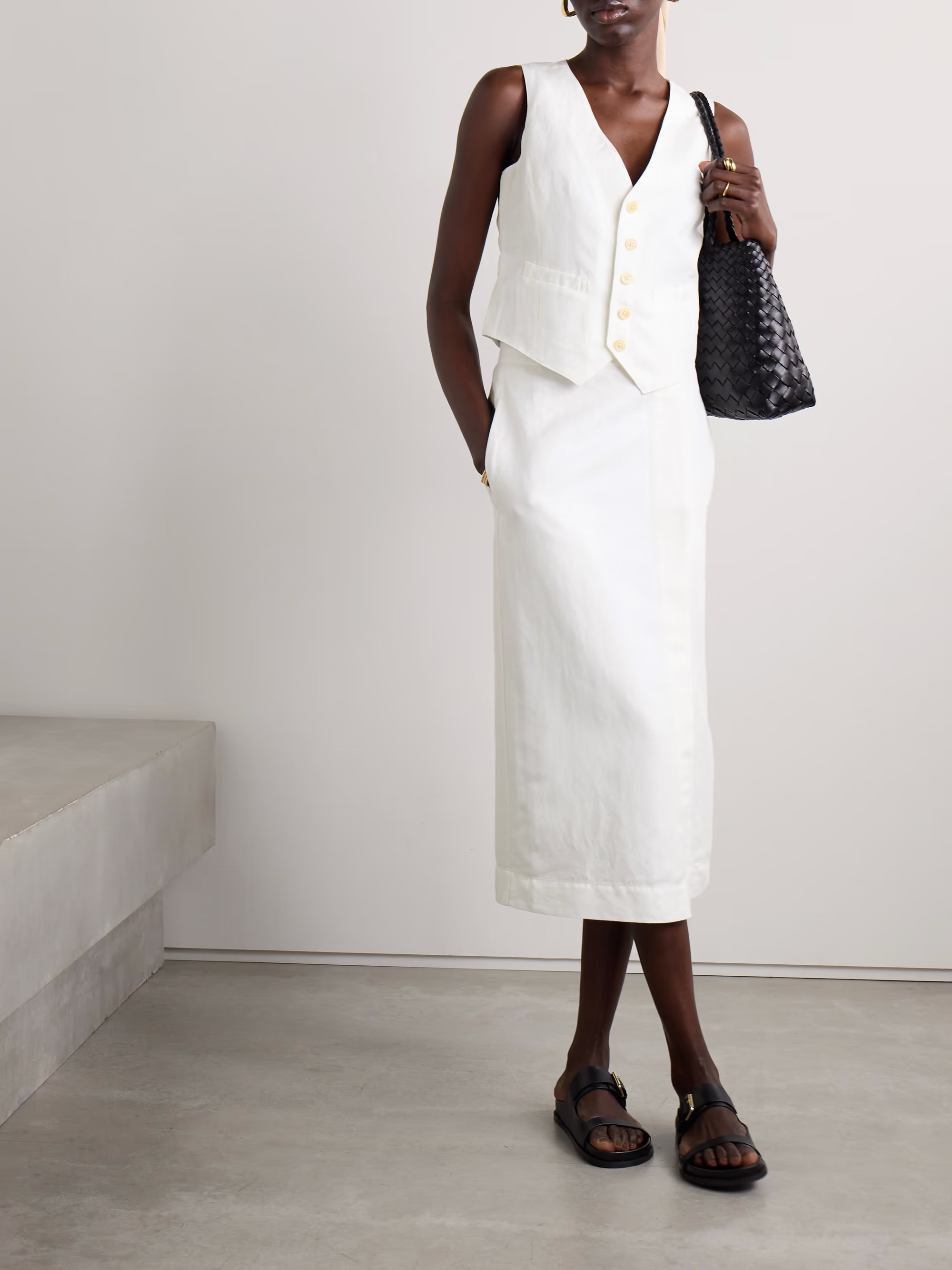 Kam linen, TENCEL™ Lyocell and cotton-blend twill vest | NET-A-PORTER (US)