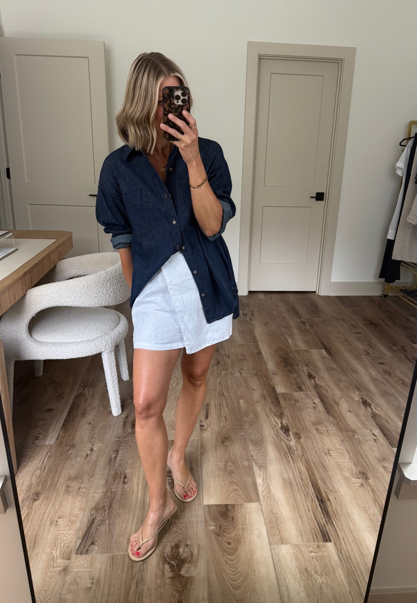 Wearing XS skort, XS denim shirt, sandals tts

#LTKootd #LTKSeasonal #LTKOver40
