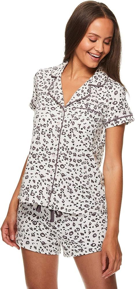 bebe Womens Pajama Sets Button Down Shirt and Shorts Sleepwear Lounge PJ Sets | Amazon (US)