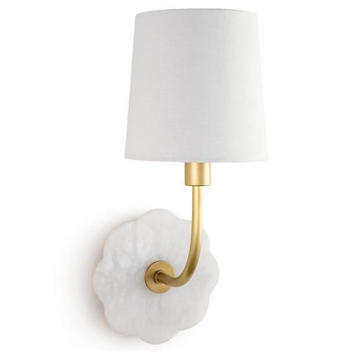 Regina Andrew Camilla French Country Natural White Alabaster Armed Sconce | Kathy Kuo Home