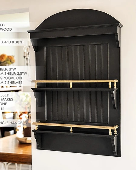 Black Farmhouse Wall Plate Display Shelf - Decor Steals | Decor Steals