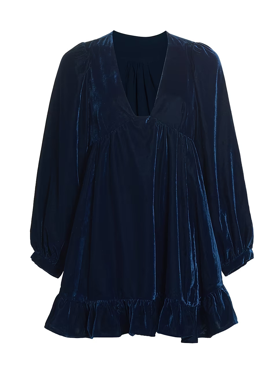 Estella Velvet Flounce Minidress | Saks Fifth Avenue