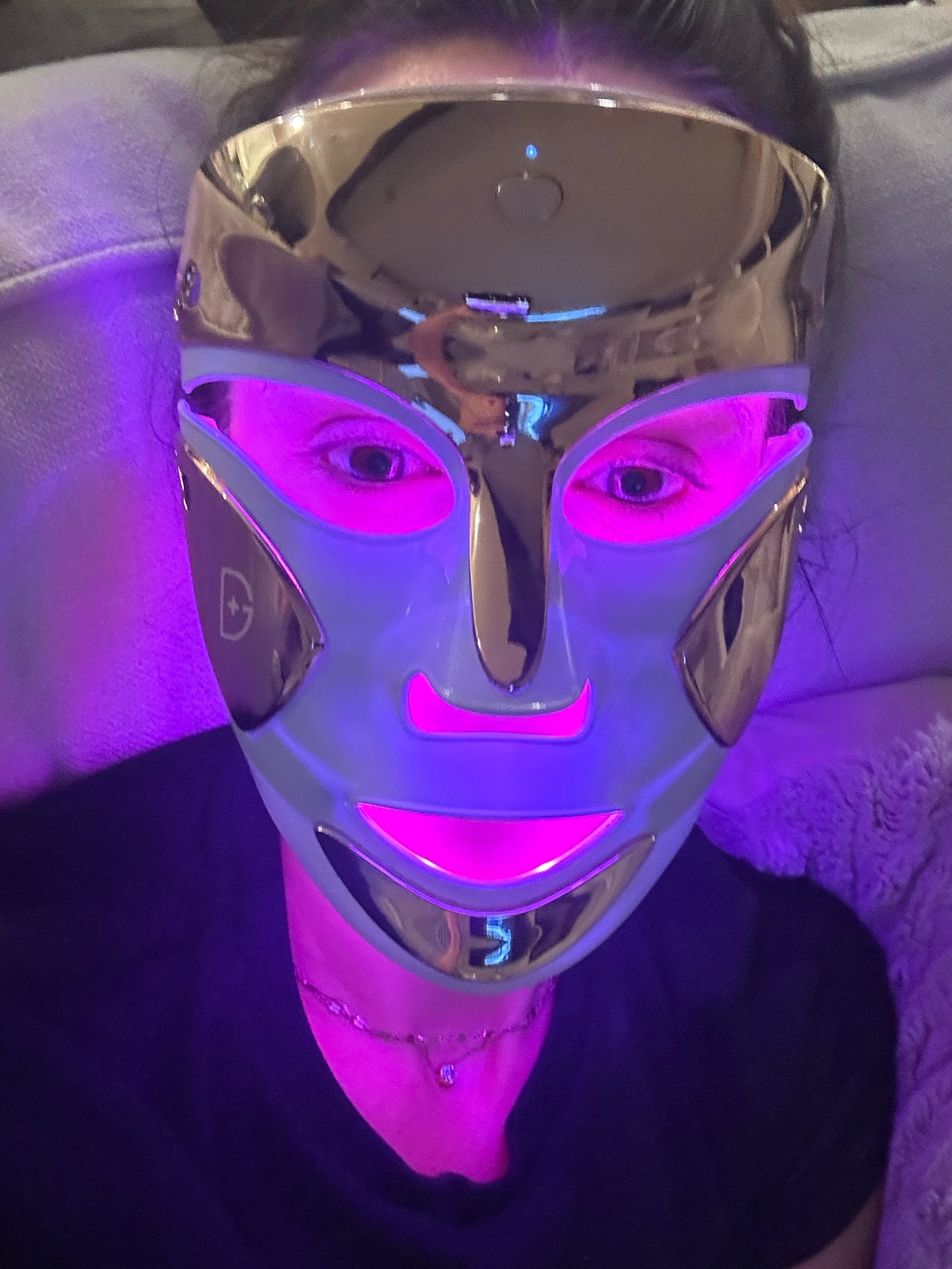 I love this Dr. Dennis Gross light mask. Red light for wrinkles/pigmentation and blue light to help with acne. 
A must in my skin care routine 🤍

#LTKstyletip #LTKbeauty