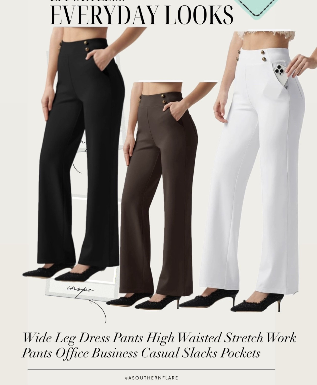Wide leg pants in classic colors. Perfect for work, office, or casual outings. Stylish and comfortable, a wardrobe must-have

#LTKWorkwear #LTKFindsUnder100 #LTKFindsUnder50