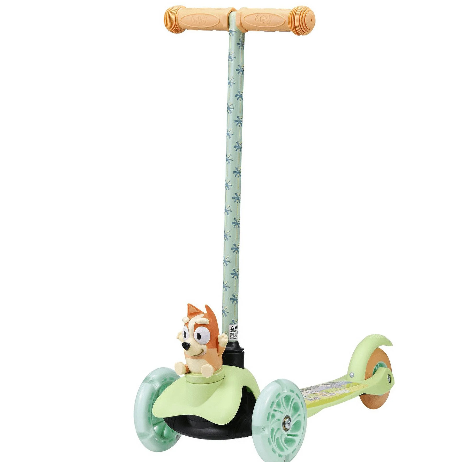 Bluey Bingo Ride-N-Glide Buddies 3D Toddler Scooter, 3 Wheel Kick Scooter for Kids Ages 3+, Green | Walmart (US)