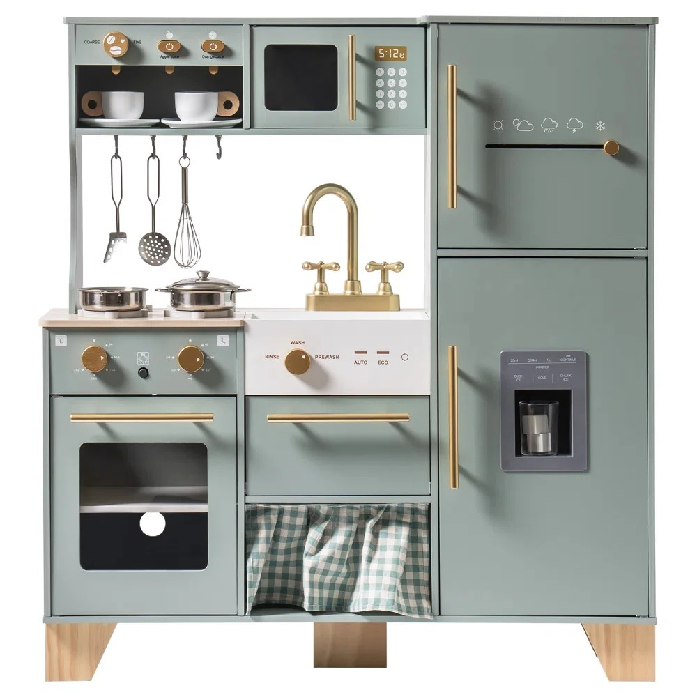 Robud Wooden Play Kitchen Playset, Bean Green, Toy for Kids, Toddlers, Preschool, Gift for Girls ... | Walmart (US)