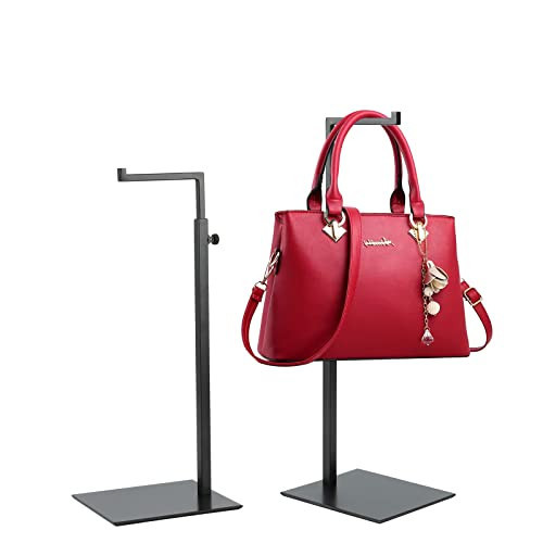 K KAIDIYIN Purse Display Stand - 2 Pack Solid Black Bag Display Rack Stands, Counter Adjustable Height Stainless Steel Purse Handbag Holder Display Stand | Amazon (US)