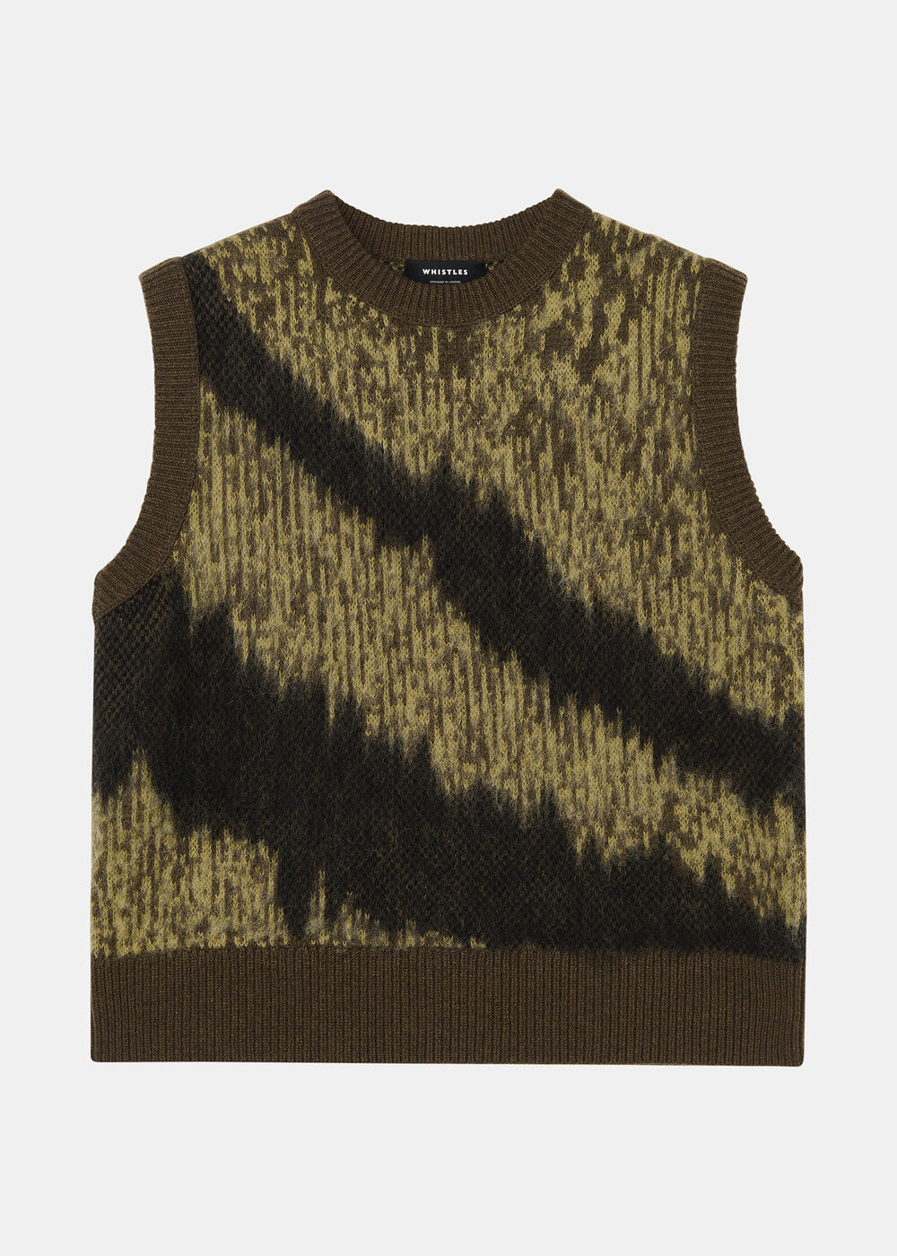 Green/Multi Zebra Print Knitted Tank | WHISTLES | Whistles UK | | Whistles