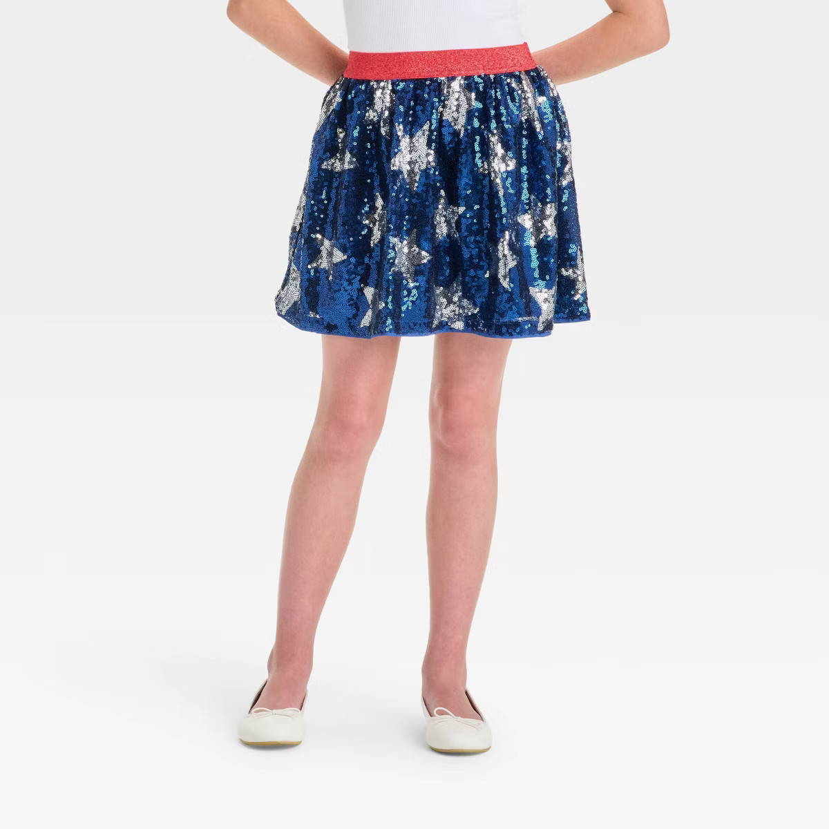 Girls' 4th of July Sequin Skirt - Cat & Jack™ Navy Blue | Target